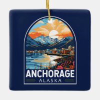 Anchorage Alaska Travel Art Emblem
