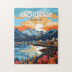 Anchorage Alaska Travel Art Vintage Jigsaw Puzzle