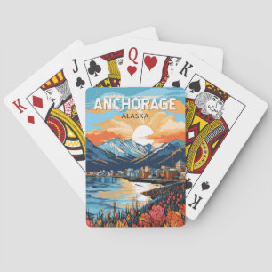 Anchorage Alaska Travel Art Vintage Poker Cards