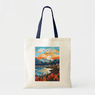 Anchorage Alaska Travel Art Vintage Tote Bag