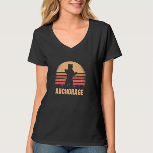 Anchorage Alaska Vintage Bear Ak Retro Distressed  T_Shirt