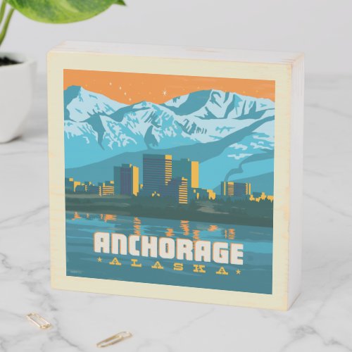 Anchorage Alaska Wooden Box Sign