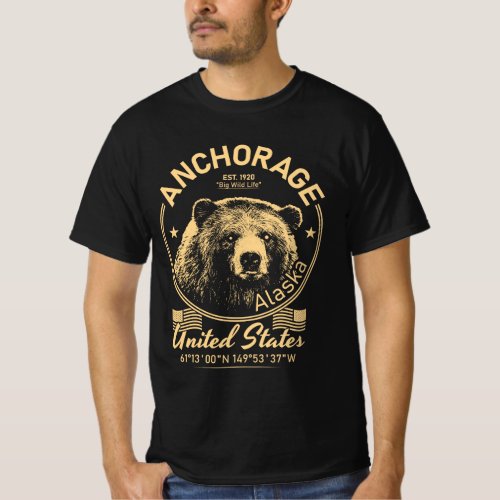 ANCHORAGE CITY ALASKA _ BIG BLACK BEAR T_Shirt
