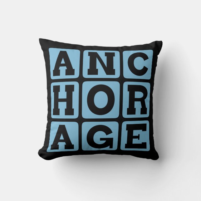 Anchorage, City in Alaska Throw Pillow (Front)