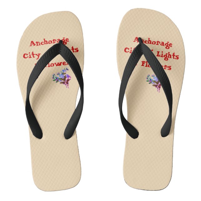 Anchorage City of Lights and Flowers Flip Flops (Footbed)