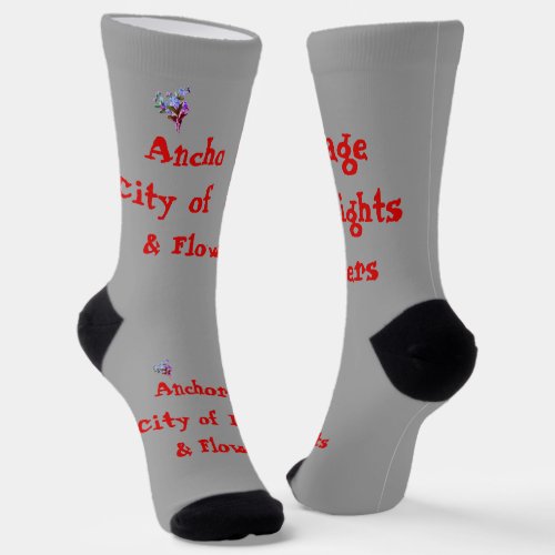 Anchorage City of Lights and Flowers Socks
