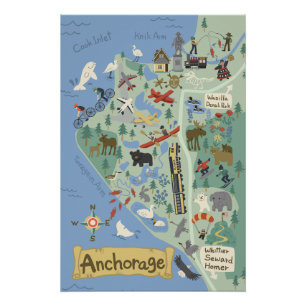 Anchorage map poster