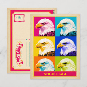 Anchorage Postcard Alaska Bald Eagle Vintage