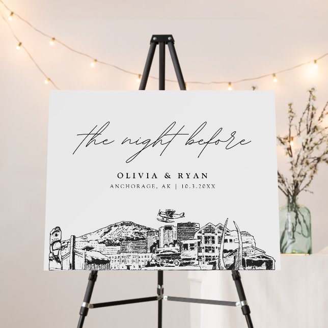 Anchorage Rehearsal Dinner The Night Before Sign (In Situ (Stand))