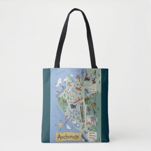 Anchorage town map Tote Bag