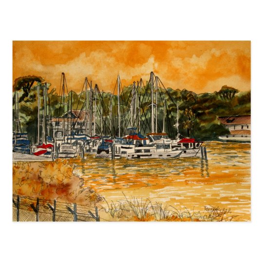 Anchorage Yacht Basin Marina Melbourne Florida Postcard