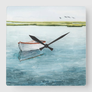 Anchored Bay I Square Wall Clock
