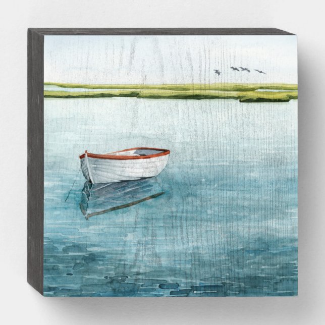 Anchored Bay I Wooden Box Sign (Front Horizontal)