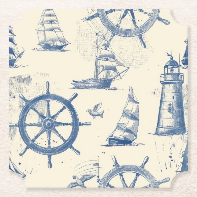 Anchored Bliss Napkins Paper Coaster (Front)