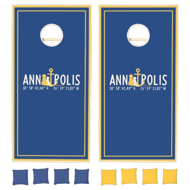 Anchored in Annapolis Dogs Cornhole Set (Set)