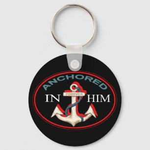 Anchored in Him Keychain