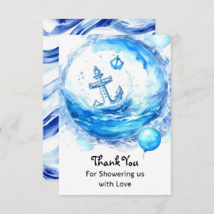 Anchored in Joy: Nautical Boy Baby Shower Thank You Card