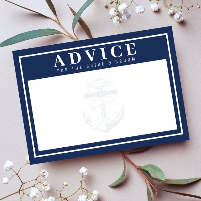 Anchored in Love Blue Anchor Wedding Advice Enclosure Card (Anchored in Love Blue Anchor Wedding Advice Enclosure Card
)