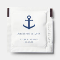 Anchored in Love Nautical Anchor Wedding Favor Hand Sanitizer Packet