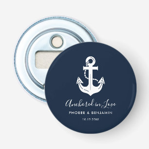 Anchored In Love Nautical Personalized Wedding Bottle Opener