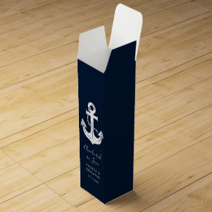 Anchored In Love Nautical Personalized Wedding Wine Box