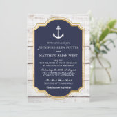 Anchored In Love Rustic Nautical Anchor Wedding Invitation | Zazzle