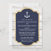 Anchored In Love Rustic Nautical Anchor Wedding Invitation | Zazzle