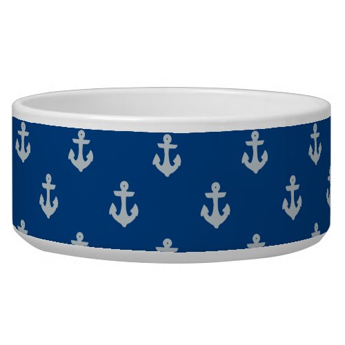 Anchored in Ocean Navy Blue Dog Bowl