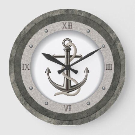 Anchored In Stone Large Clock