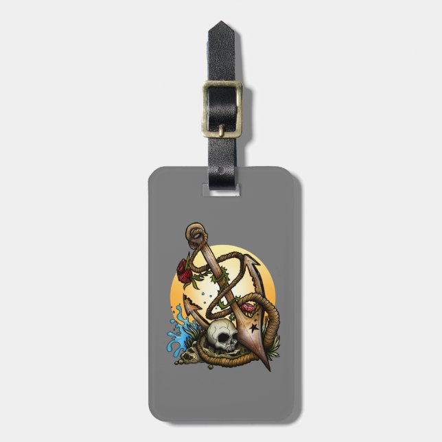 Anchored  luggage tag (Front Vertical)