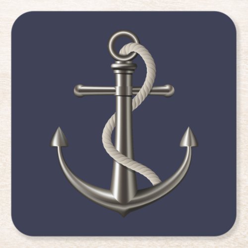 Anchored Rope Square Paper Coaster