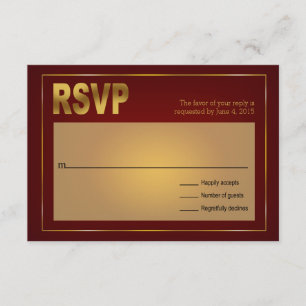 Anchored Seashell Nautical Wedding burgundy RSVP Card