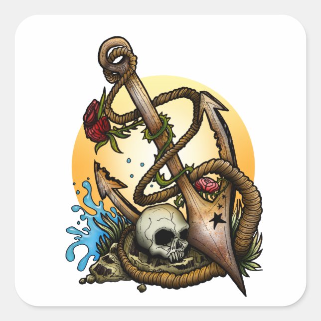 Anchored Square Sticker (Front)