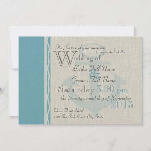 Anchored with Love Ocean Side Wedding Card