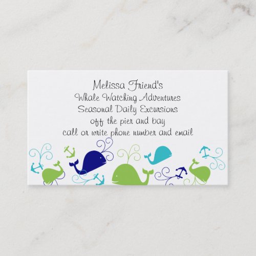 Anchors-a-Whale Business Card Template