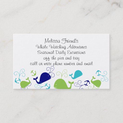 Customizable Anchors-a-Whale Business Card Template