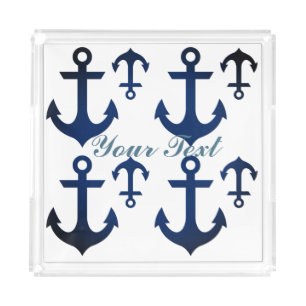 Anchors Ahoy Nautical Acrylic Tray