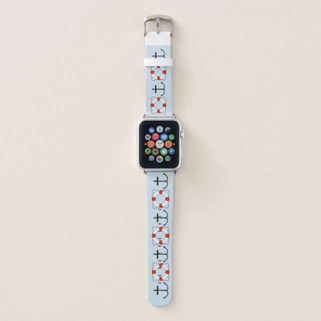 Anchors and Lifesavers Apple Watch Band (Front)