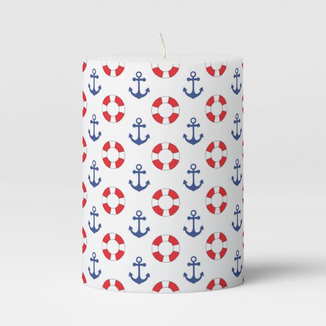 Anchors Away 3" x 4" Pillar Candle (Front)