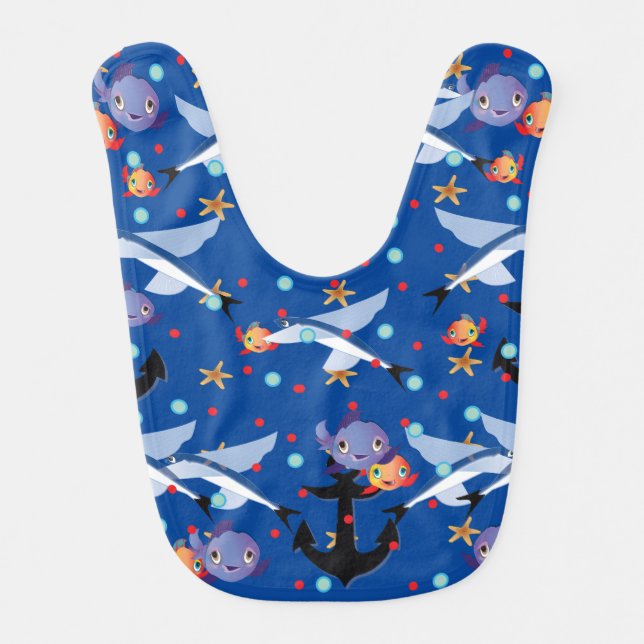 Anchors Away Baby Bib (Front)