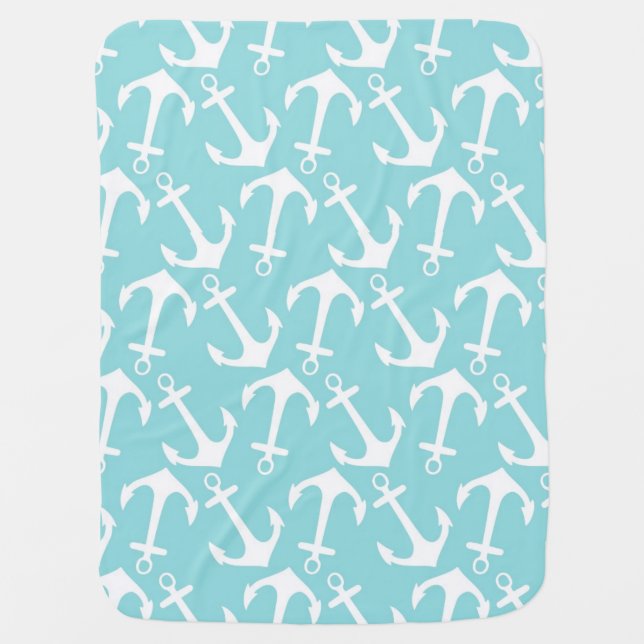 Anchors Away Baby Blanket (Front)