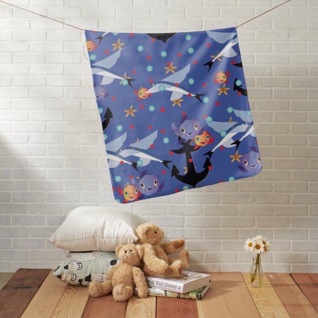 Anchors Away Baby Blanket (In Situ)