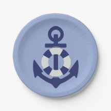 Anchors Away Baby Shower Paper Plates