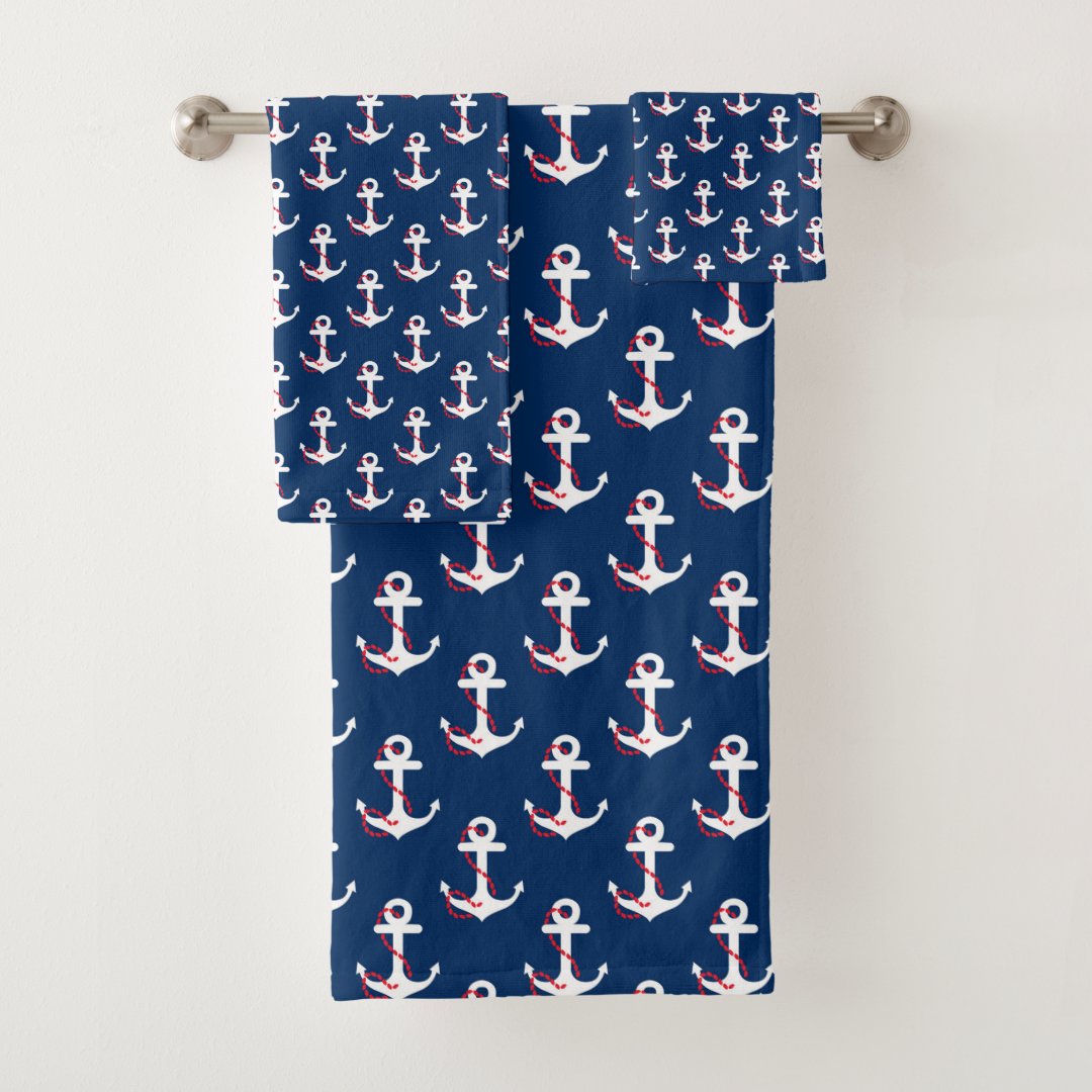 Anchor's Away! Bath Towel Set | Zazzle