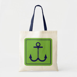 Anchors Away Budget Tote - Lime Green and Blue Bag