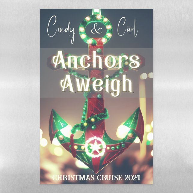 Anchors Away Christmas Cruise Magnetic Dry Erase Sheet (Vertical)