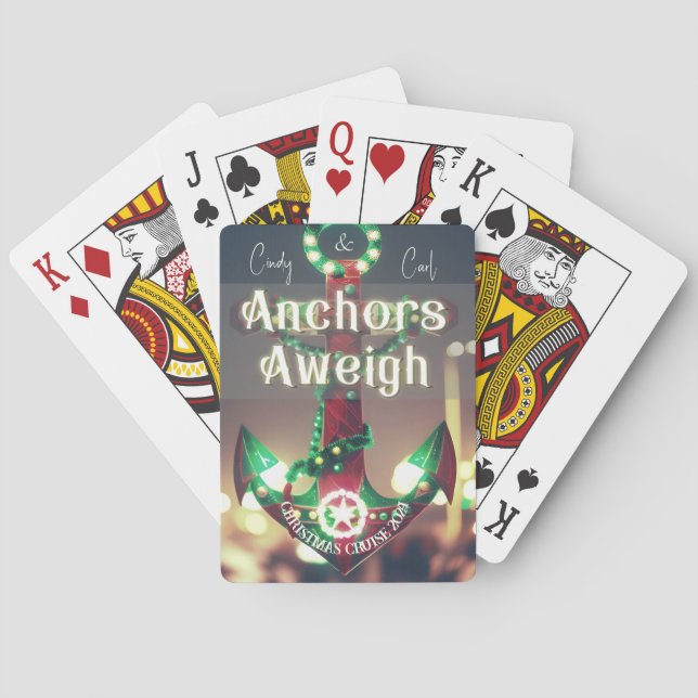Anchors Away Christmas Cruise Poker Cards (Back)