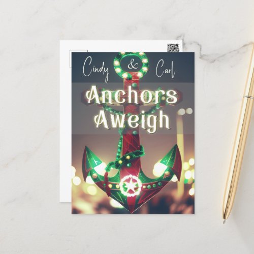 Anchors Away Christmas Cruise Postcard
