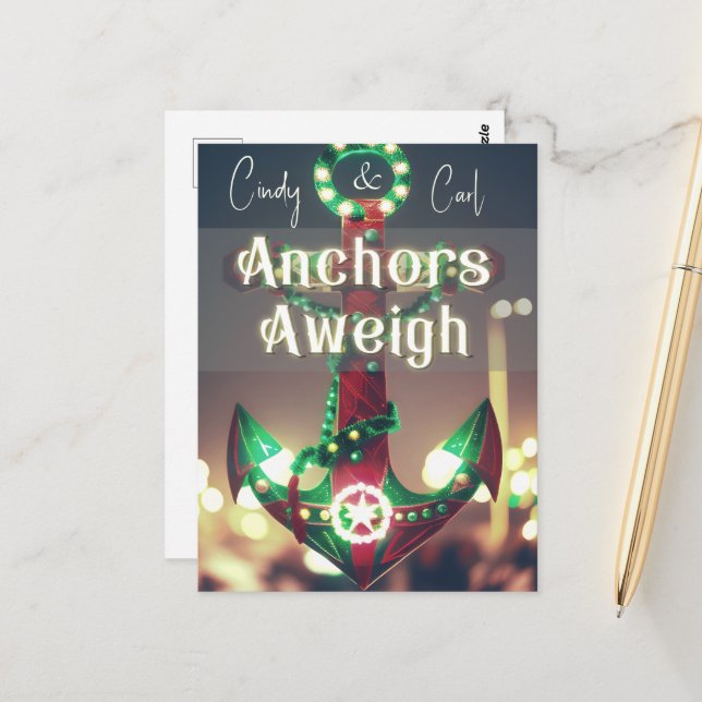 Anchors Away Christmas Cruise Postcard (Front/Back In Situ)