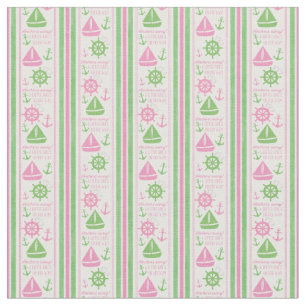 Anchors Away Girl Nautical Baby Shower Fabric
